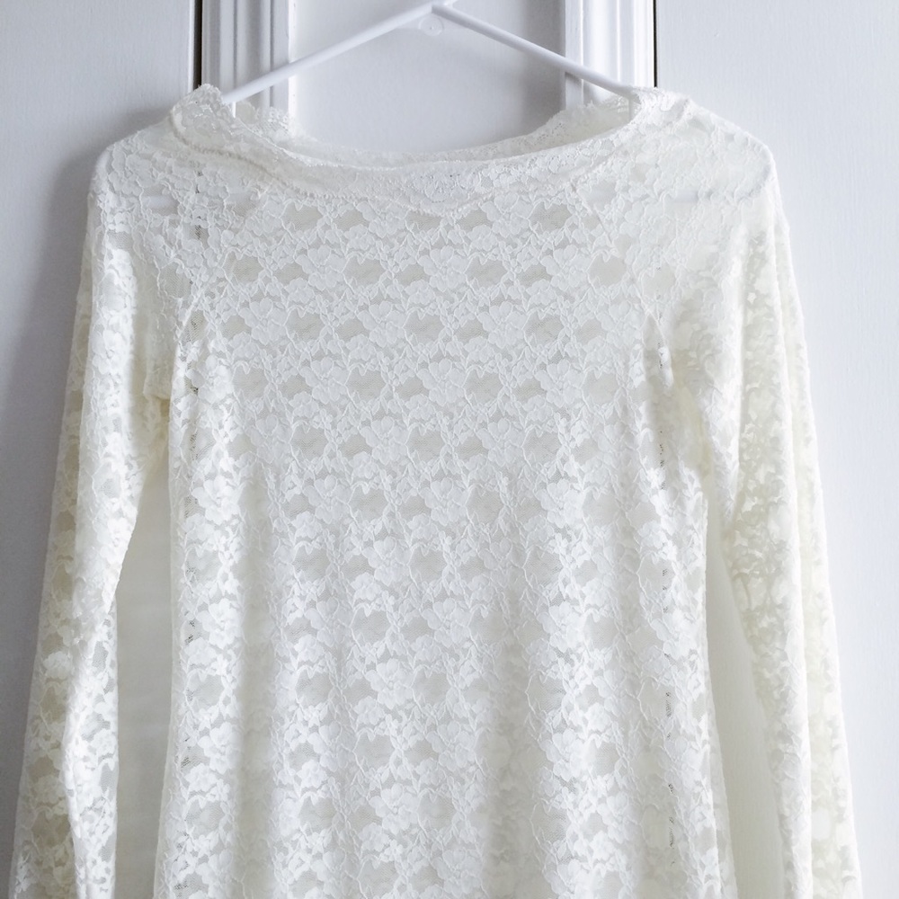Free People All Over Lace Long Sleeve Top - Picture 2 of 4